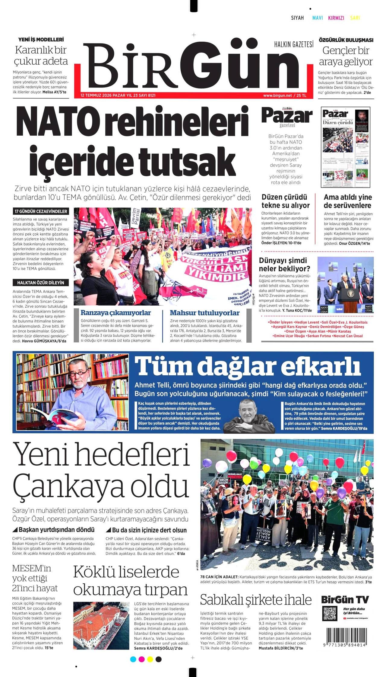 Birgün Gazetesi Gazete Manşeti