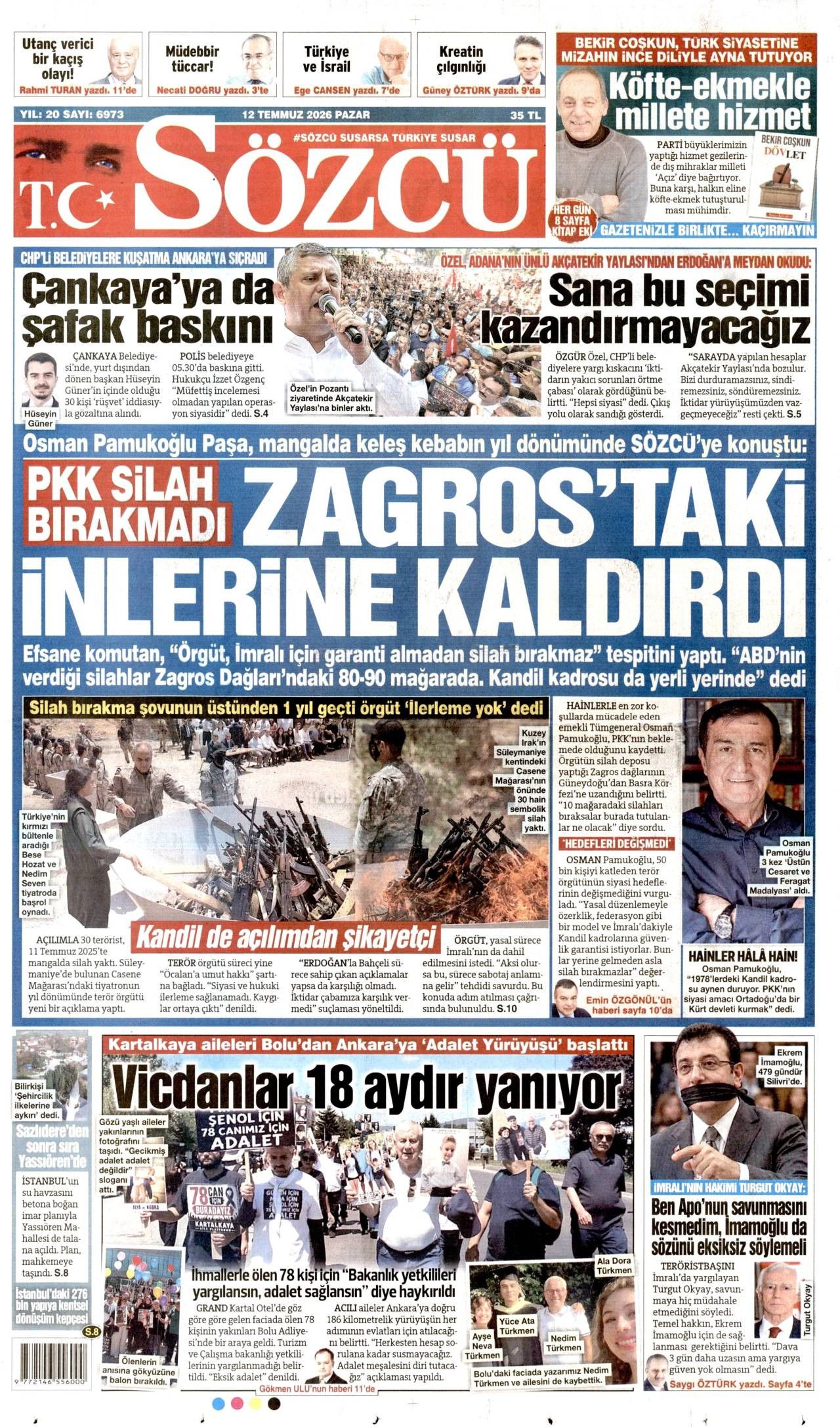 Sözcü Gazetesi Gazete Manşeti